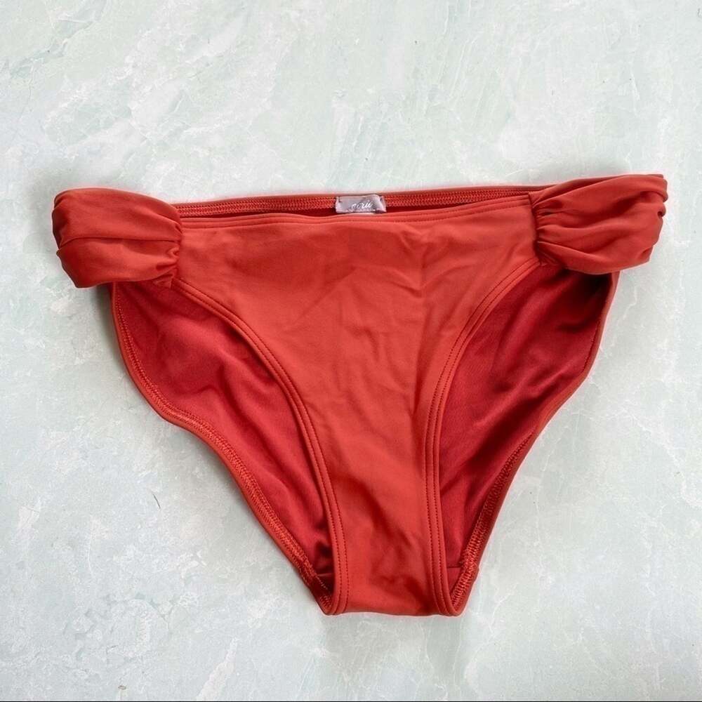 Aerie brick red ruched sides bikini bottom sz S